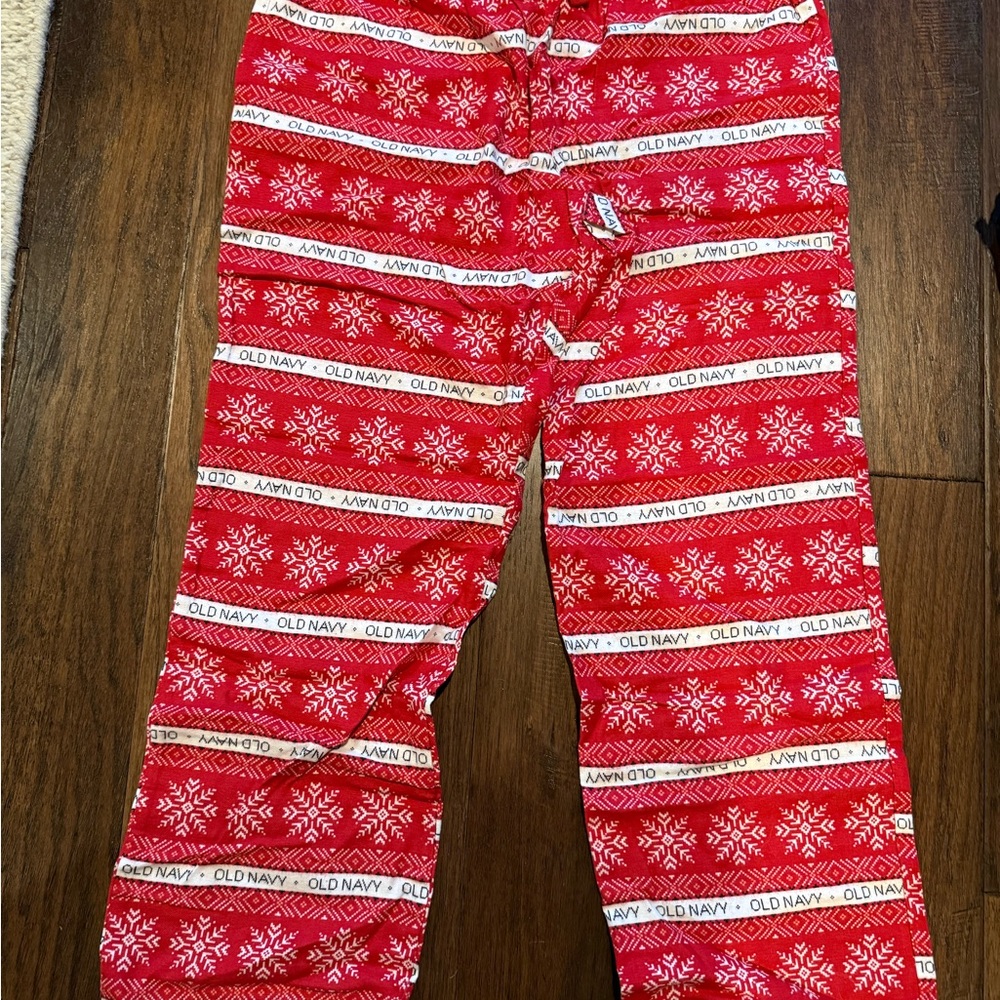 Old Navy Red Snowflake Kids Pajama Bottoms